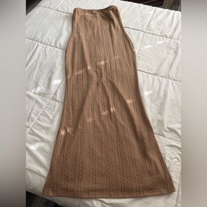 Tan Textured Maxi Dress